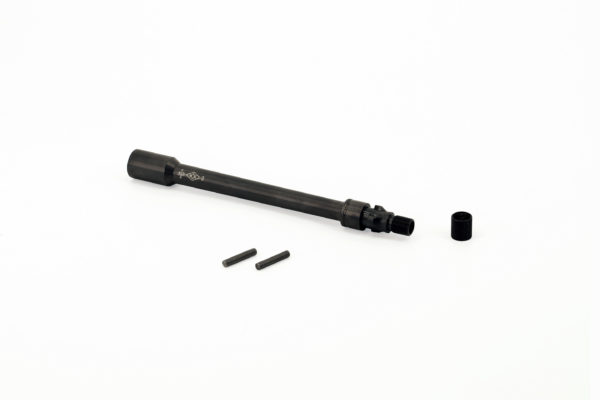 ZF-5 cold hammer forged nitride barrel kit showing barrel, thread protector and pins